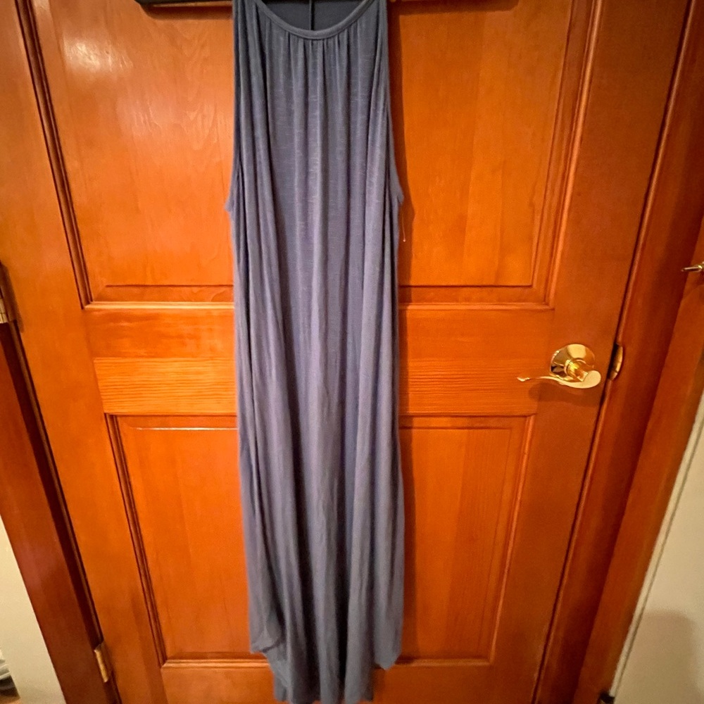 Blue Sleeveless Maxi Dress